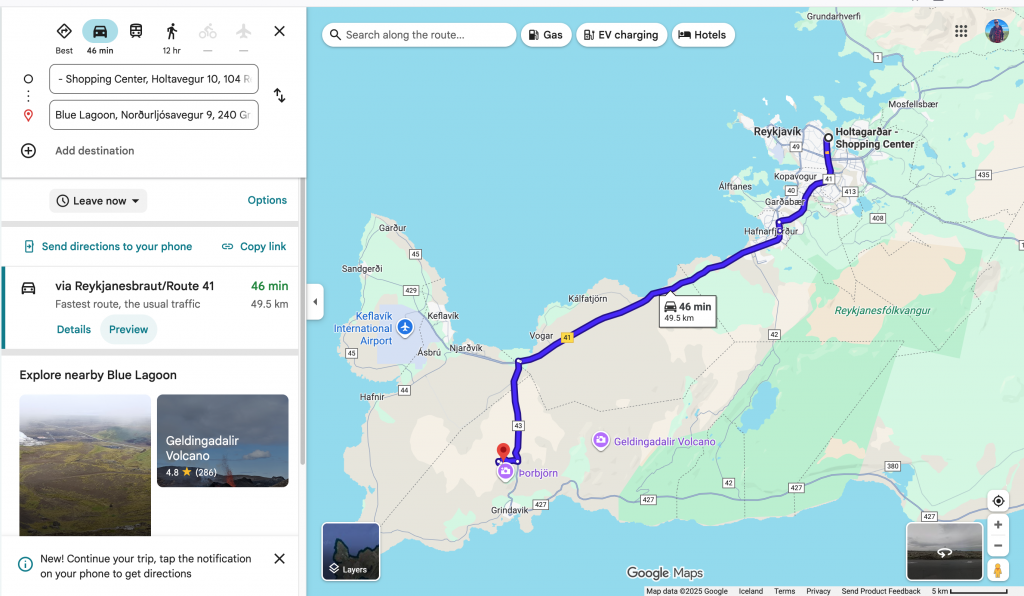 Ruta del Blue Lagoon